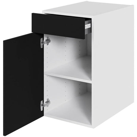 Multi-Living Køkken hyldeskab i Cibo Nero H: 70,4 cm D: 60,0 cm - 1 låge & skuffe deludtræk/softluk - Bredde: 40 cm