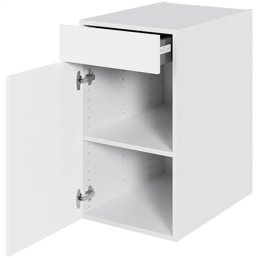 Multi-Living Køkken hyldeskab i Cibo Bianco 129 H: 70,4 cm D: 60,0 cm B:40 cm - med skuffe og hylde