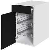 Multi-Living Køkken grydeskab i Cibo Nero underskab H: 70,4 cm D: 60,0 cm - 2 udtræksriste 1 låge & 1 skuffe med fuldudtræk/softluk - Bredde: 40 cm