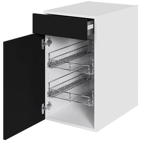 Multi-Living Køkken grydeskab i Cibo Nero underskab H: 70,4 cm D: 60,0 cm - 2 udtræksriste 1 låge & 1 skuffe med fuldudtræk/softluk - Bredde: 40 cm