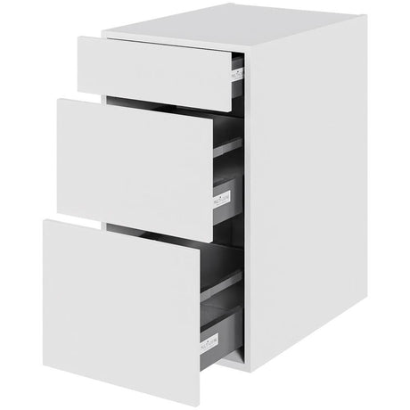 Multi-Living Køkken skuffeskab i Malet Hvid Front H: 70,4 cm D: 60,0 cm - 3 skuffer deludtræk/softluk - Bredde: 40 cm