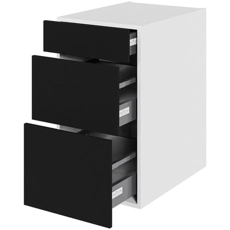 Multi-Living Køkken skuffeskab i Cibo Nero H: 70,4 cm D: 60,0 cm - 3 skuffer deludtræk/softluk - Bredde: 40 cm