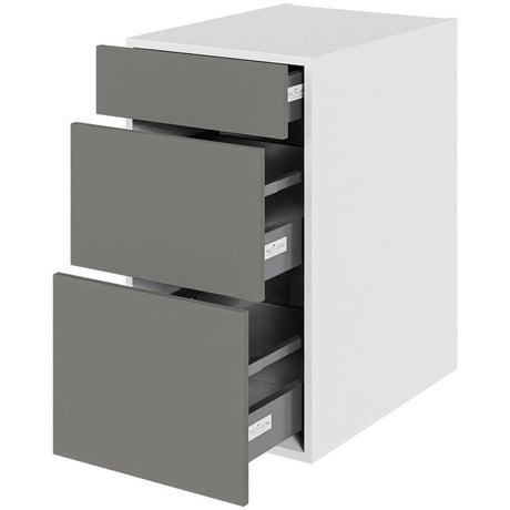 Multi-Living Køkken skuffeskab i Cibo Grigio H: 70,4 cm D: 60,0 cm - 3 skuffer deludtræk/softluk - Bredde: 40 cm