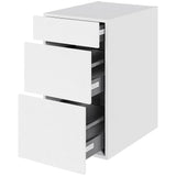 Multi-Living Køkken kolonialskab i Cibo Bianco 129 H: 70,4 cm D: 60,0 cm B: 40 cm - med 3 skuffer og deludtræk/softluk