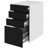 Multi-Living Køkken skuffeskab i Cibo Nero H: 70,4 cm D: 60,0 cm - 4 skuffer deludtræk/softluk - Bredde: 40 cm