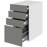 Multi-Living Køkken skuffeskab i Cibo Grigio H: 70,4 cm D: 60,0 cm - 4 skuffer deludtræk/softluk - Bredde: 40 cm