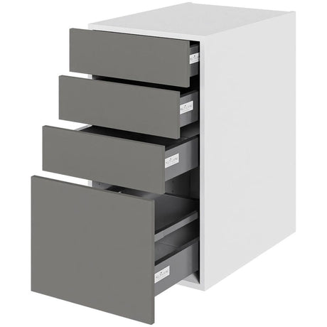 Multi-Living Køkken skuffeskab i Cibo Grigio H: 70,4 cm D: 60,0 cm - 4 skuffer deludtræk/softluk - Bredde: 40 cm