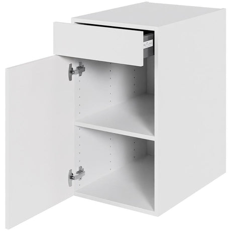 Multi-Living Køkken hyldeskab i Malet Hvid Front H: 70,4 cm D: 60,0 cm - 1 låge & skuffe fuldudtræk/softluk - Bredde: 40 cm