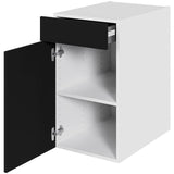 Multi-Living Køkken hyldeskab i Cibo Nero H: 70,4 cm D: 60,0 cm - 1 låge & skuffe fuldudtræk/softluk - Bredde: 40 cm