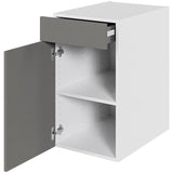 Multi-Living Køkken hyldeskab i Cibo Grigio H: 70,4 cm D: 60,0 cm - 1 låge & skuffe fuldudtræk/softluk - Bredde: 40 cm