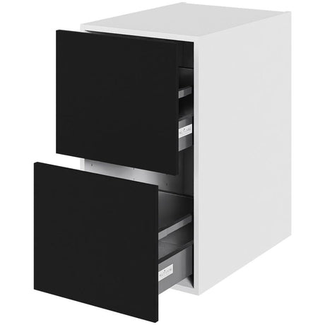 Multi-Living Køkken skuffeskab i Cibo Nero H: 70,4 cm D: 60,0 cm - 2 skuffer fuldudtræk/softluk - Bredde: 40 cm