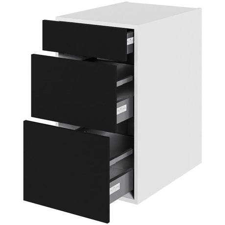 Multi-Living Køkken skuffeskab i Cibo Nero H: 70,4 cm D: 60,0 cm - 3 skuffer fuldtudtræk/softluk - Bredde: 40 cm