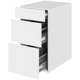 Multi-Living Køkken HQ kolonialskab i Cibo Bianco 129 H: 70,4 cm D: 60,0 cm B: 40 cm - med 3 skuffer, fuldudtræk og softluk