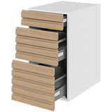 Multi-Living Køkken skuffeskab i S-Line Eg H: 70,4 cm D: 60,0 cm - 3 skuffer fuldtudtræk og softluk - Bredde: 40 cm