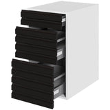 Multi-Living Køkken skuffeskab i S-Line Sort Eg H: 70,4 cm D: 60,0 cm - 3 skuffer fuldtudtræk med softluk - Bredde: 40 cm