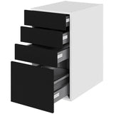 Multi-Living Køkken skuffeskab i Cibo Nero H: 70,4 cm D: 60,0 cm - 4 skuffer fuldtudtræk/softluk - Bredde: 40 cm