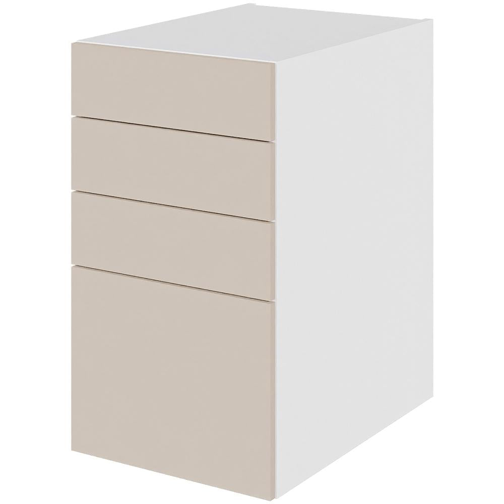 Multi-Living Køkken skuffeskab i Cibo Sabbia 123 H: 70,4 cm D: 60,0 cm - 4 skuffer fuldtudtræk/softluk - Bredde: 40 cm