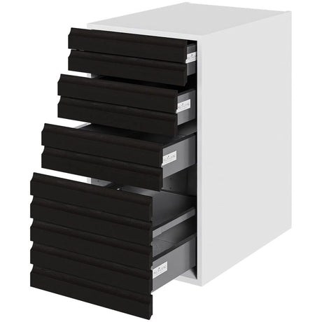 Multi-Living Køkken skuffeskab i S-Line Eg H: 70,4 cm D: 60,0 cm - 4 skuffer fuldtudtræk med softluk - Bredde: 40 cm