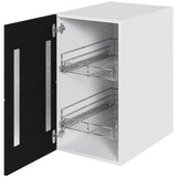 Multi-Living Køkken grydeskab i Cibo Nero underskab H: 70,4 cm D: 60,0 cm - Inklusiv 2 udtræksriste & skuffe look - Bredde: 40 cm