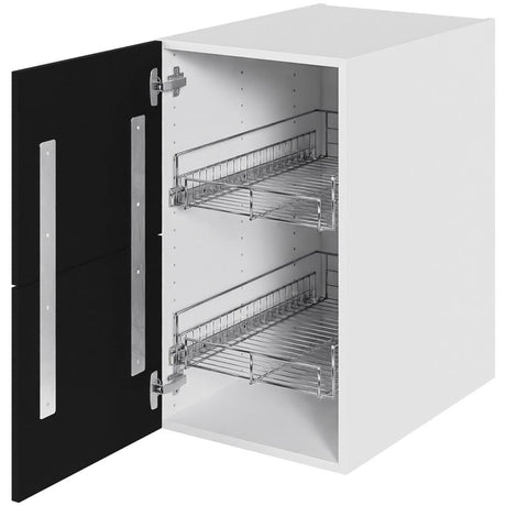 Multi-Living Køkken grydeskab i Cibo Nero underskab H: 70,4 cm D: 60,0 cm - Inklusiv 2 udtræksriste & skuffe look - Bredde: 40 cm