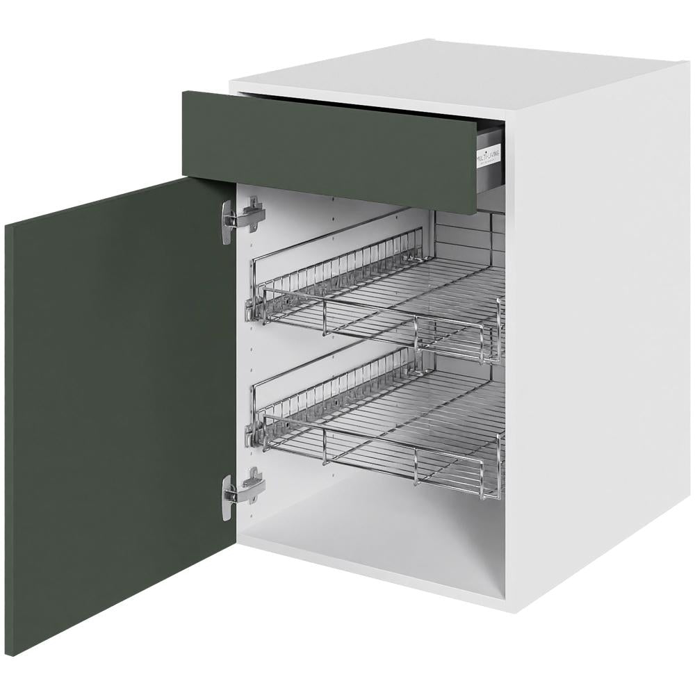 Multi-Living Køkken Grydeskab i Cibo Verde 120 H: 70,4 cm D: 60,0 cm B: 50 cm- Inklusiv skuffe og 2 udtræksriste