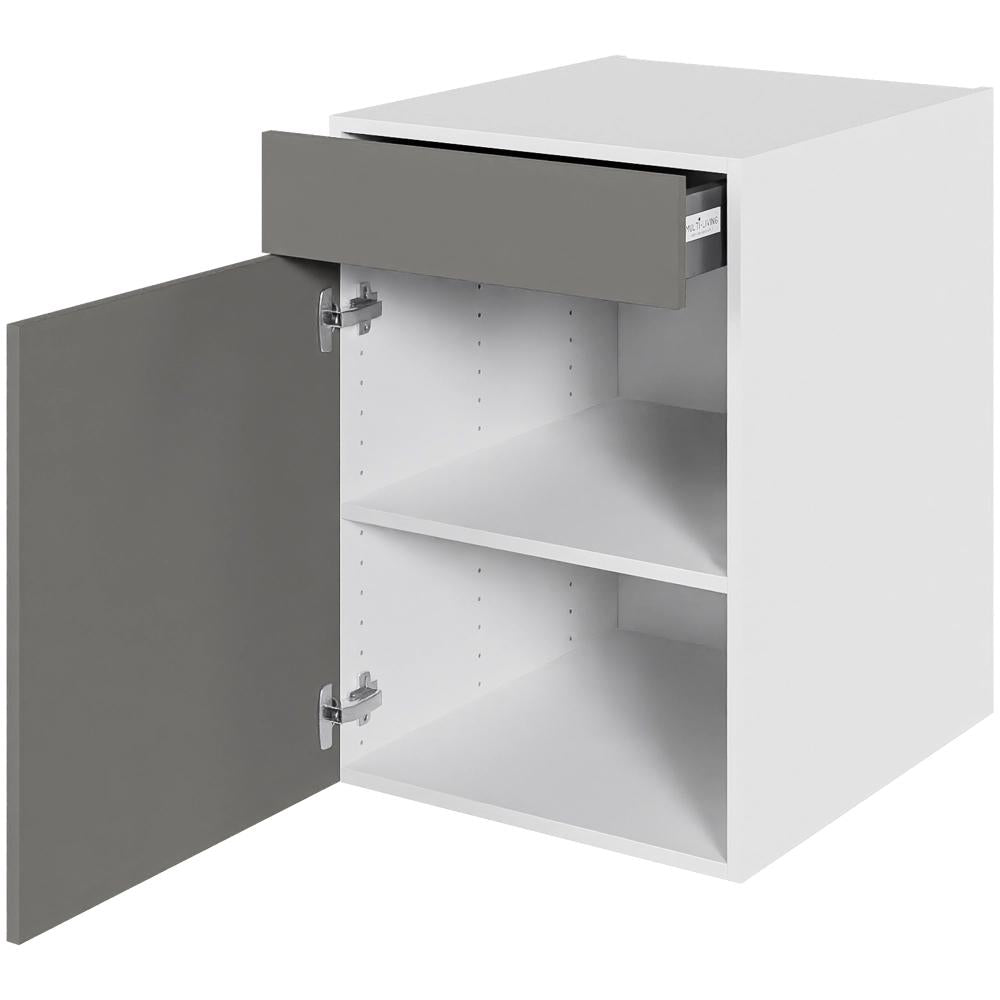 Multi-Living Køkken hyldeskab i Cibo Grigio H: 70,4 cm D: 60,0 cm - 1 låge & skuffe deludtræk/softluk - Bredde: 50 cm