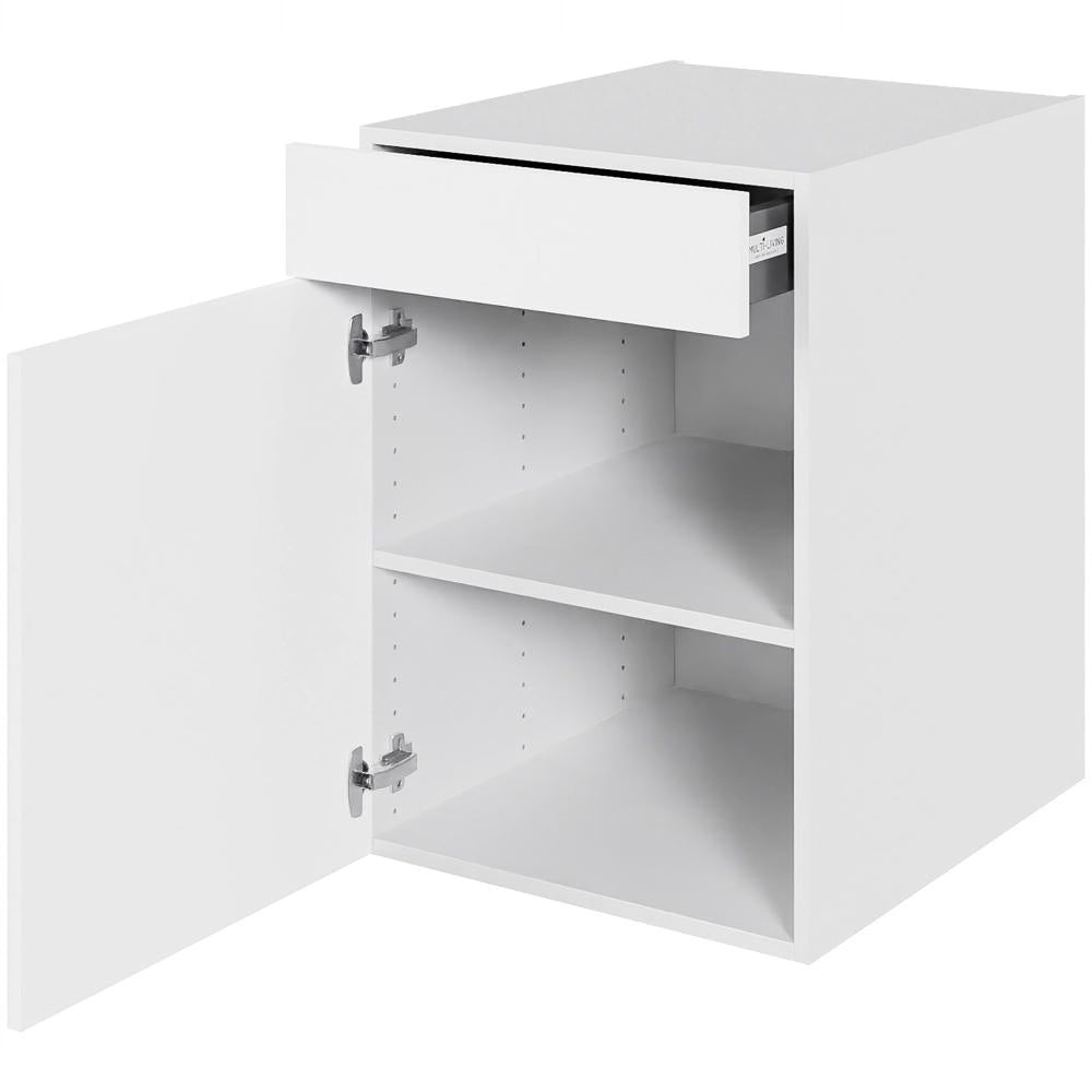 Multi-Living Køkken hyldeskab i Cibo Bianco 129 H: 70,4 cm D: 60,0 cm B:50 cm - med skuffe og hylde