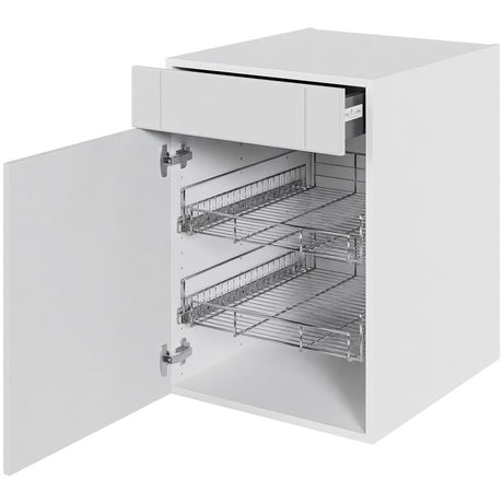 Multi-Living Køkken grydeskab i Romantik underskab H: 70,4 cm D: 60,0 cm - 2 udtræksriste 1 låge & 1 skuffe med fuldudtræk/softluk - Bredde: 50 cm