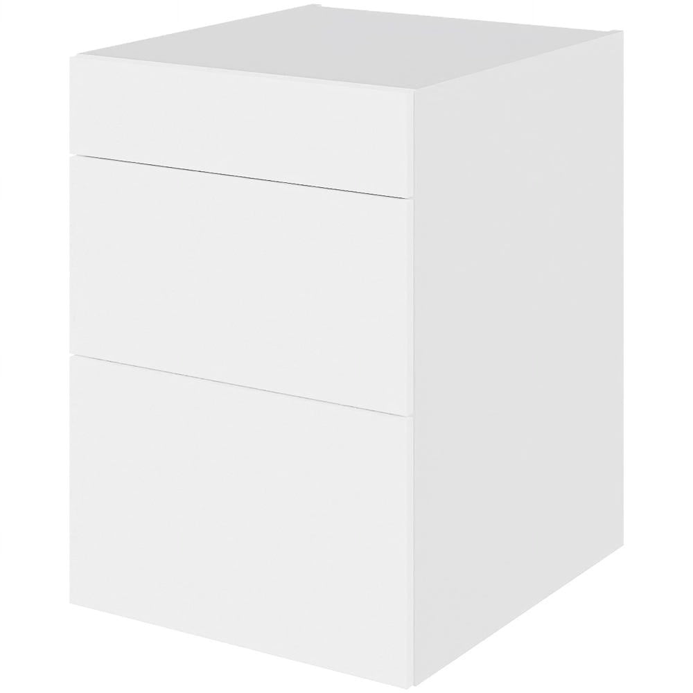 Multi-Living Køkken kolonialskab i Cibo Bianco 129 H: 70,4 cm D: 60,0 cm B: 50 cm - med 3 skuffer og deludtræk/softluk