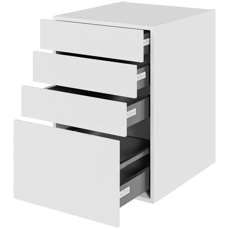 Multi-Living Køkken skuffeskab i Malet Hvid Front H: 70,4 cm D: 60,0 cm - 4 skuffer deludtræk/softluk - Bredde: 50 cm