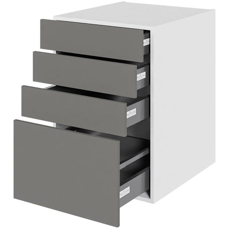 Multi-Living Køkken skuffeskab i Cibo Grigio H: 70,4 cm D: 60,0 cm - 4 skuffer deludtræk/softluk - Bredde: 50 cm
