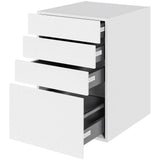 Multi-Living Køkken skuffeskab i Cibo Bianco 129 H: 70,4 cm D: 60,0 cm B: 50 cm - med 4 skuffer, deludtræk og softluk - inklusiv bestikindeler