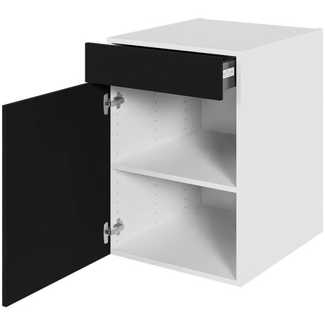 Multi-Living Køkken hyldeskab i Cibo Nero H: 70,4 cm D: 60,0 cm - 1 låge & skuffe fuldudtræk/softluk - Bredde: 50 cm