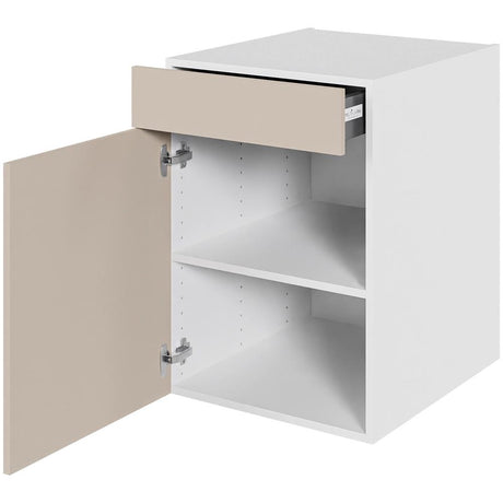 Multi-Living Køkken hyldeskab i Cibo Sabbia 123 H: 70,4 cm D: 60,0 cm - 1 låge & skuffe fuldudtræk/softluk - Bredde: 50 cm