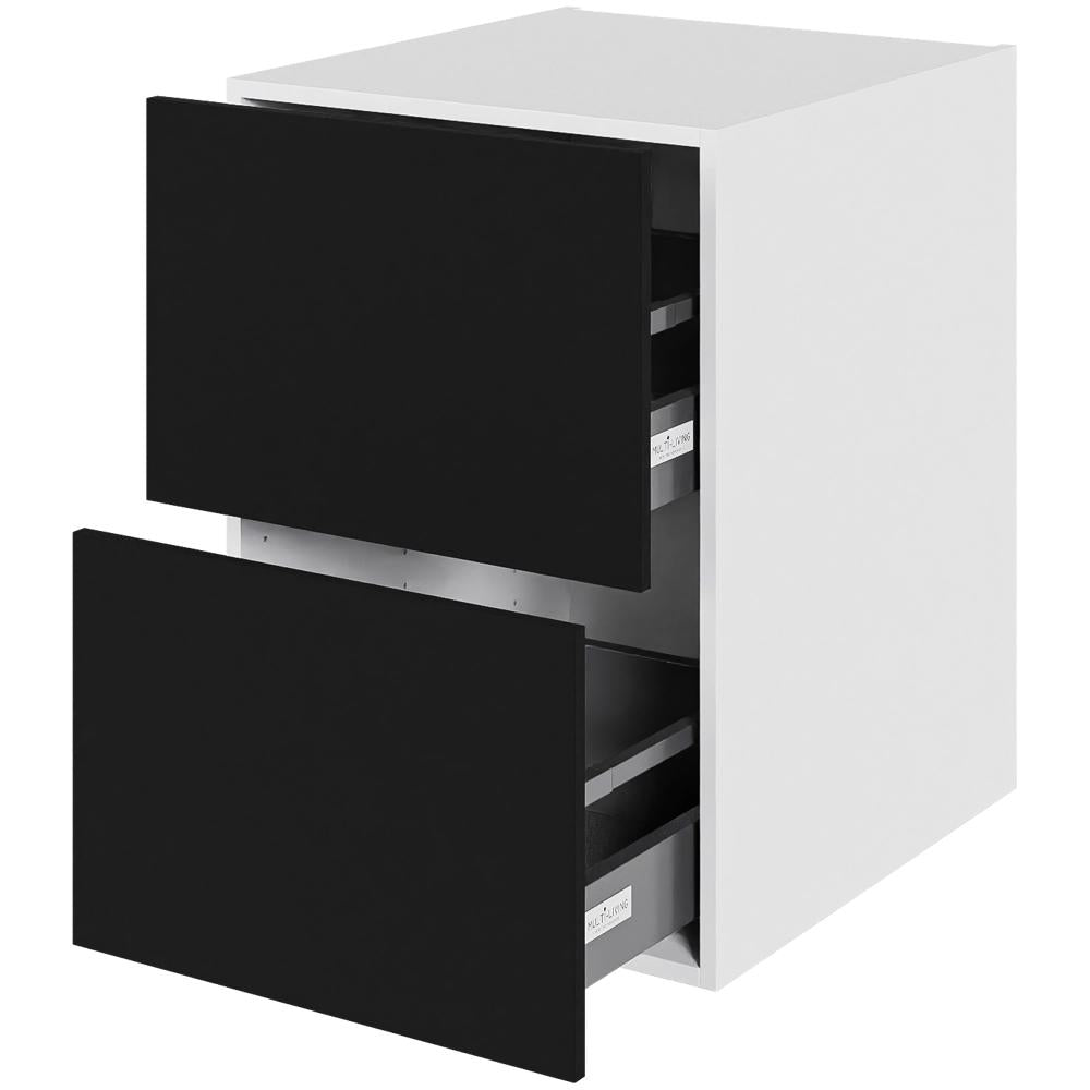 Multi-Living Køkken skuffeskab i Cibo Nero H: 70,4 cm D: 60,0 cm - 2 skuffer fuldudtræk/softluk - Bredde: 50 cm