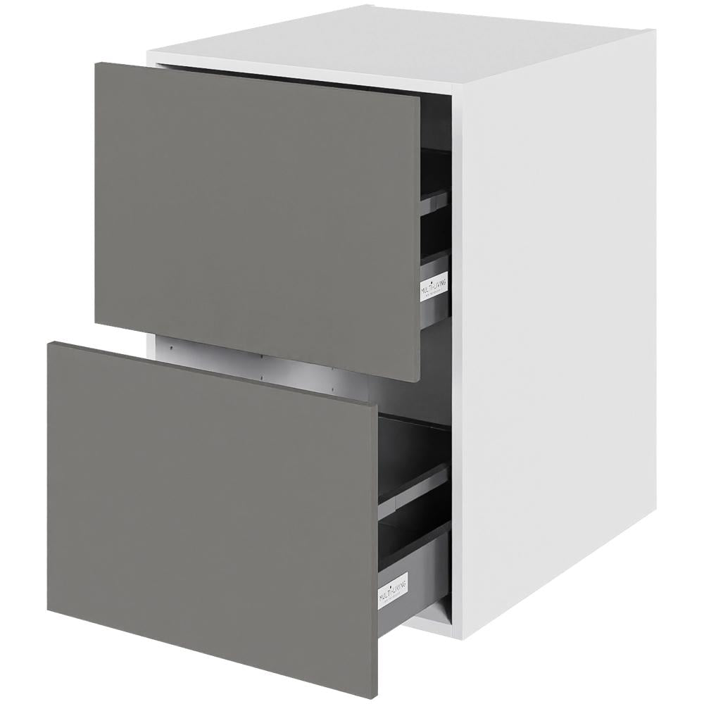 Multi-Living Køkken skuffeskab i Cibo Grigio H: 70,4 cm D: 60,0 cm - 2 skuffer fuldudtræk/softluk - Bredde: 50 cm