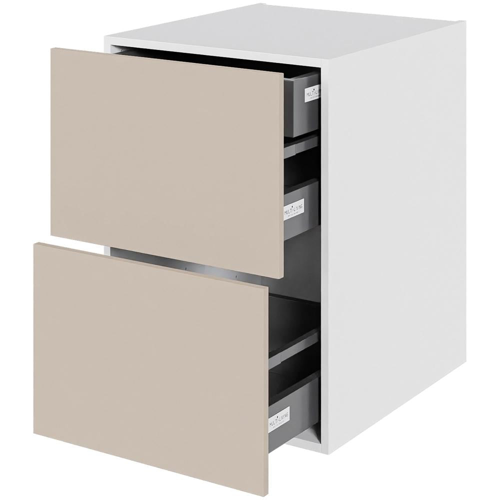 Multi-Living Køkken skuffeskab i Cibo Sabbia 123 H: 70,4 cm D: 60,0 cm - 2 skuffer + indvendig bakke - Bredde: 50 cm