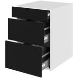 Multi-Living Køkken skuffeskab i Cibo Nero H: 70,4 cm D: 60,0 cm - 3 skuffer fuldtudtræk/softluk - Bredde: 50 cm