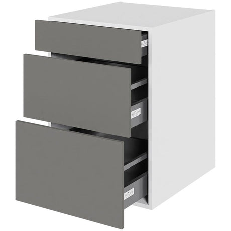 Multi-Living Køkken skuffeskab i Cibo Grigio H: 70,4 cm D: 60,0 cm - 3 skuffer fuldtudtræk/softluk - Bredde: 50 cm