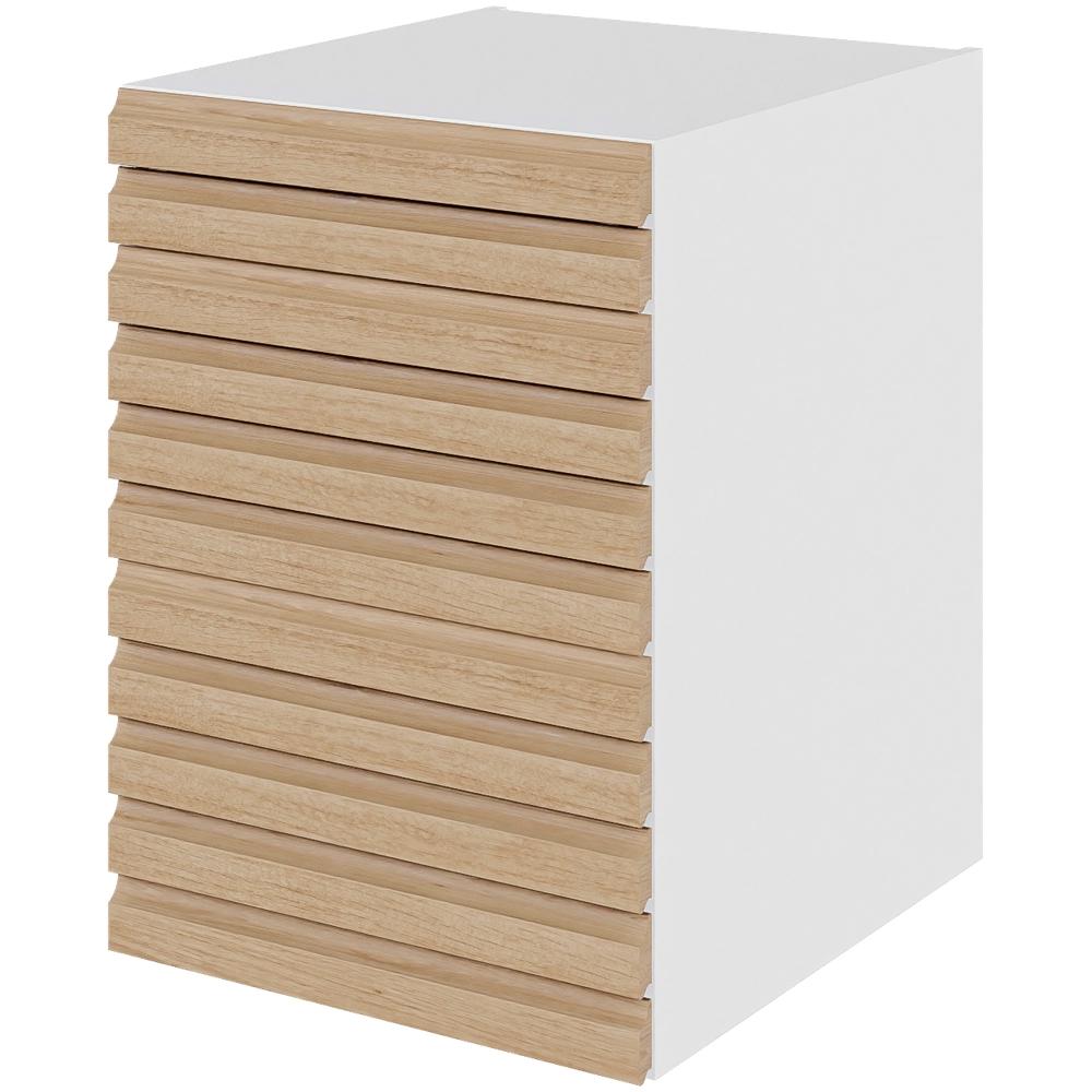 Multi-Living Køkken skuffeskab i S-Line Eg H: 70,4 cm D: 60,0 cm - 3 skuffer fuldtudtræk og softluk - Bredde: 50 cm