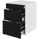 Multi-Living Køkken skuffeskab i S-Line Sort Eg H: 70,4 cm D: 60,0 cm - 3 skuffer fuldtudtræk med softluk - Bredde: 60 cm