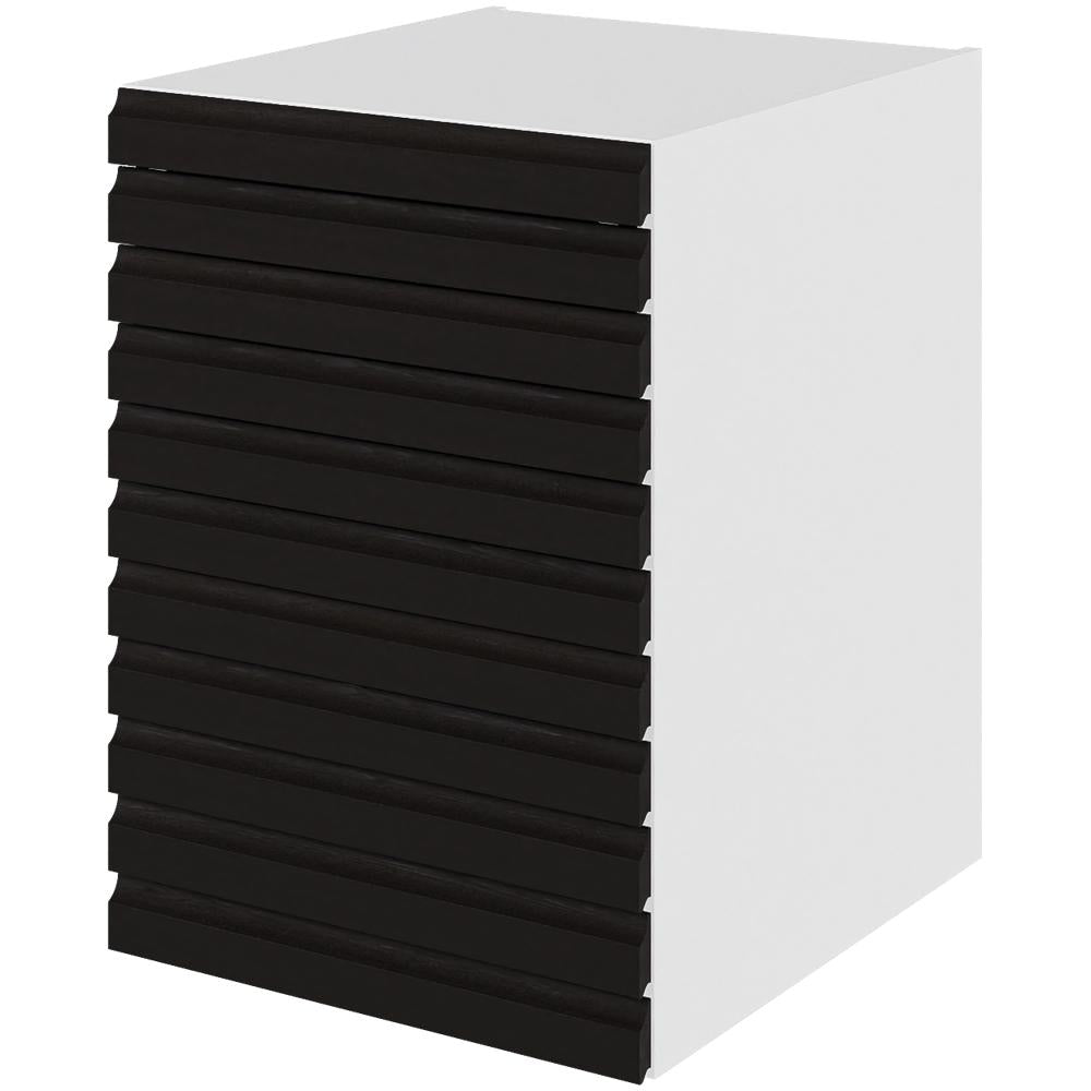 Multi-Living Køkken skuffeskab i S-Line Sort Eg H: 70,4 cm D: 60,0 cm - 3 skuffer fuldtudtræk med softluk - Bredde: 60 cm