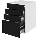 Multi-Living Køkken skuffeskab i Cibo Nero H: 70,4 cm D: 60,0 cm - 4 skuffer fuldtudtræk/softluk - Bredde: 50 cm