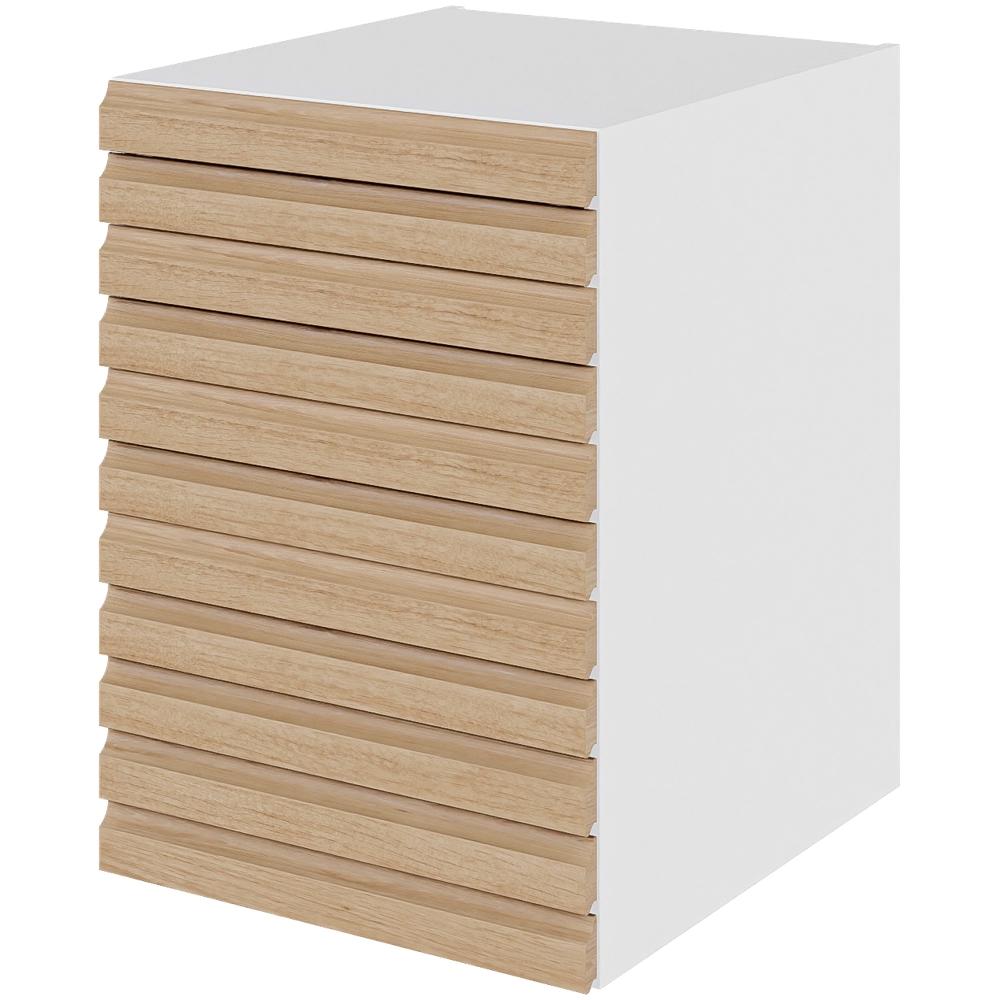 Multi-Living Køkken skuffeskab i S-Line Eg H: 70,4 cm D: 60,0 cm - 4 skuffer fuldtudtræk med softluk - Bredde: 50 cm