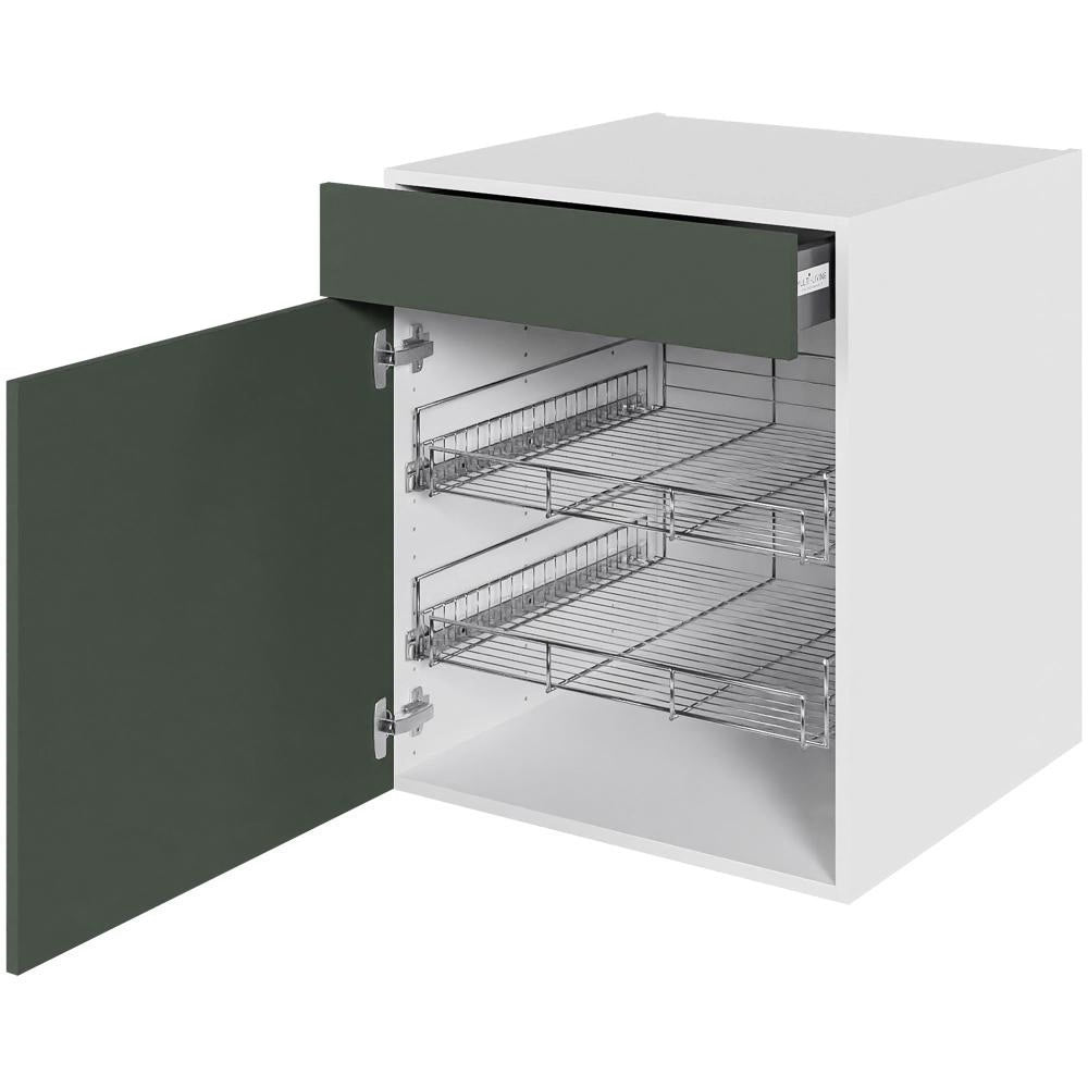 Multi-Living Køkken Grydeskab i Cibo Verde 120 H: 70,4 cm D: 60,0 cm B: 60 cm - Inklusiv skuffe og 2 udtræksriste