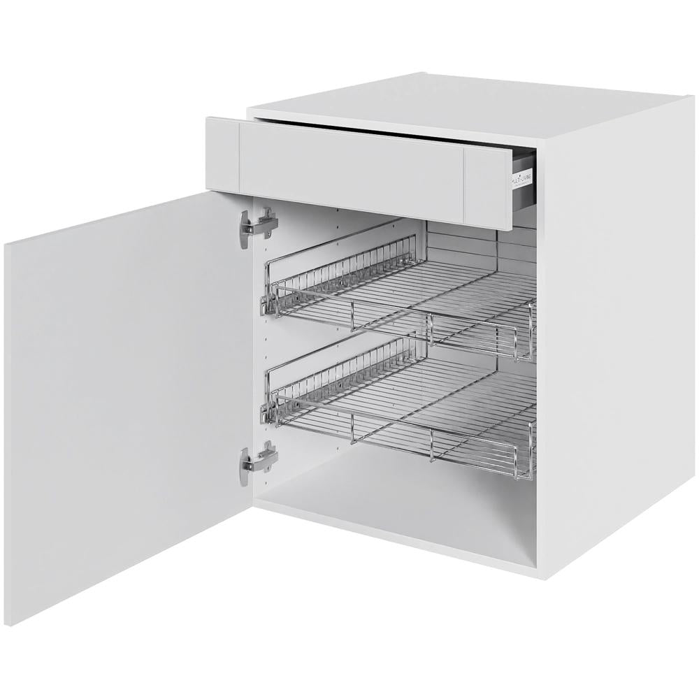 Multi-Living Køkken grydeskab i Romantik underskab H: 70,4 cm D: 60,0 cm - 2 udtræksriste 1 låge og 1 skuffe med deludtræk/softluk - Bredde: 60 cm