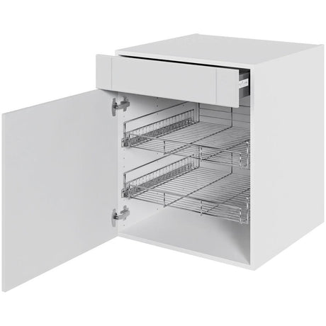 Multi-Living Køkken grydeskab i Romantik underskab H: 70,4 cm D: 60,0 cm - 2 udtræksriste 1 låge og 1 skuffe med deludtræk/softluk - Bredde: 60 cm