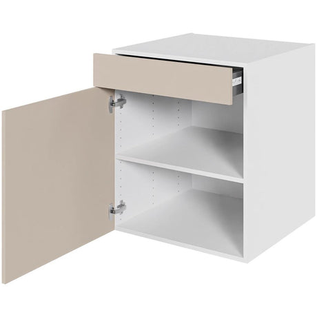 Multi-Living Køkken hyldeskab i Cibo Sabbia H: 70,4 cm D: 60,0 cm - 1 låge & skuffe deludtræk/softluk - Bredde: 60 cm