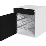 Multi-Living Køkken grydeskab i Cibo Nero underskab H: 70,4 cm D: 60,0 cm - 2 udtræksriste 1 låge & 1 skuffe med fuldudtræk/softluk - Bredde: 60 cm