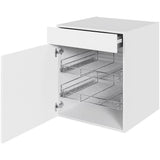 Multi-Living Køkken HQ Grydeskab i Cibo Bianco 129 H: 70,4 cm D: 60,0 cm B: 60 cm- Inklusiv skuffe og 2 udtræksriste